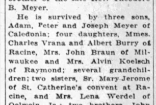 Jacob Meyer Obituary 1935-01-14 The Journal Times Page 6